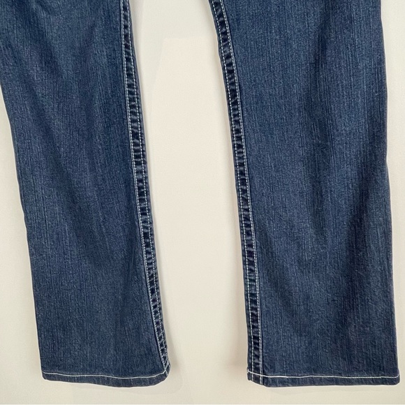 Zenim Thick Stitch Embroidered Medium Wash Denim Jeans Women’s Size 8 - Picture 11 of 15